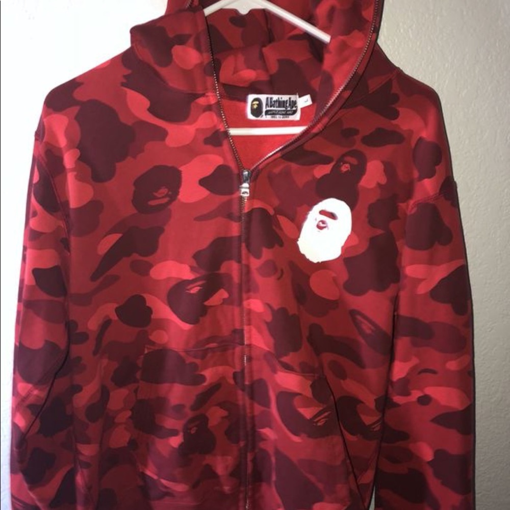 BAPE Red Camo Zip up jacket